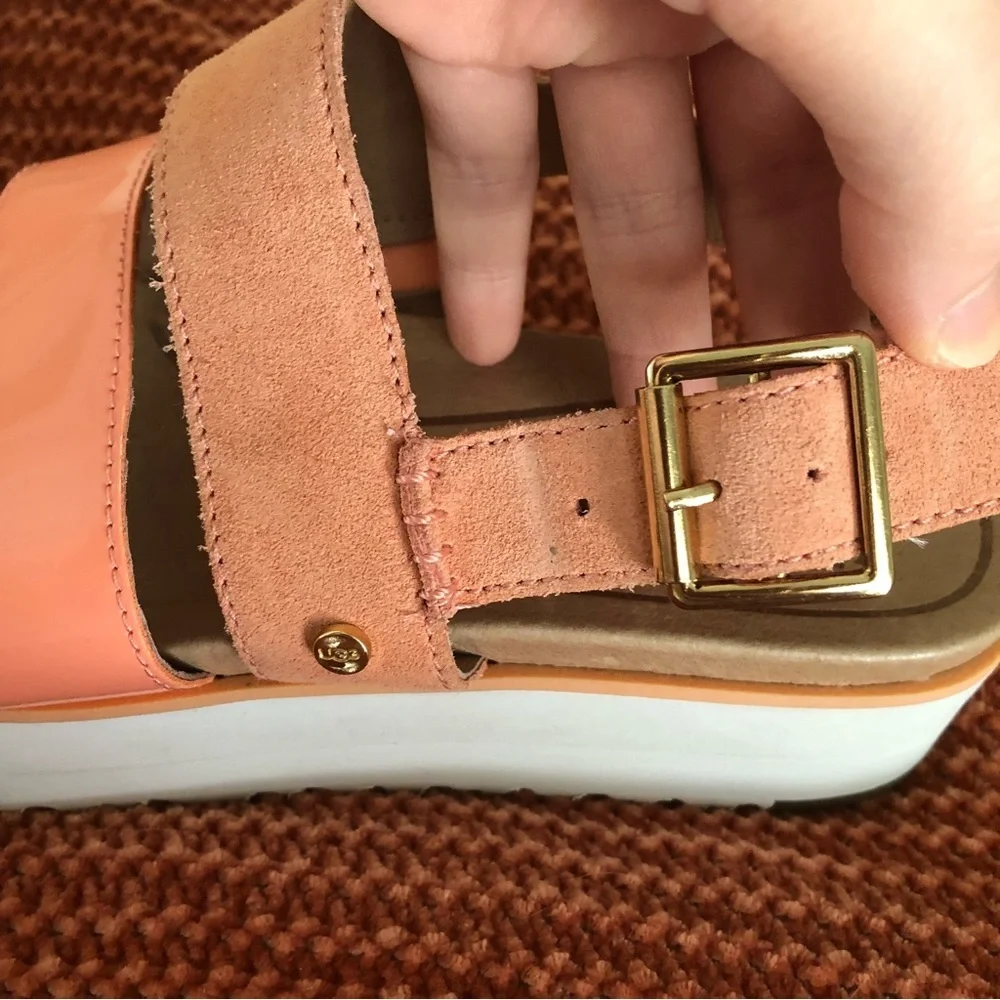 UGG Braelynn Leather Platform Sandals Size 7 - Picture 11 of 14